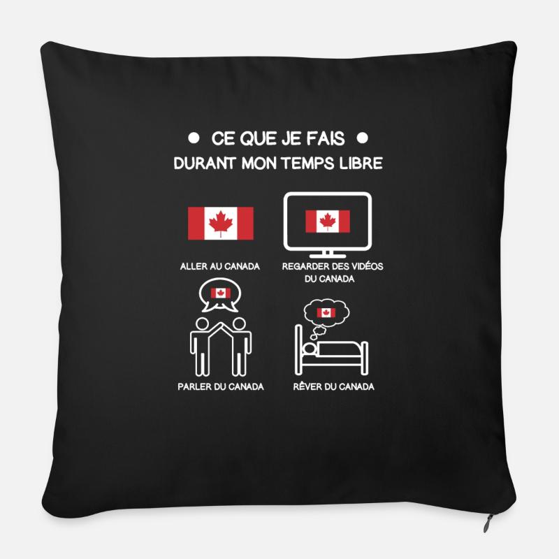 cadeau canada temps libre voyage - Coussin et housse de 45 x 45 cm - noir