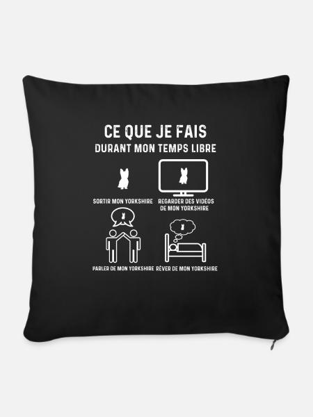 Yorkshire Freizeitgeschenk - Sofakissen mit Füllung 45 x 45 cm - Schwarz