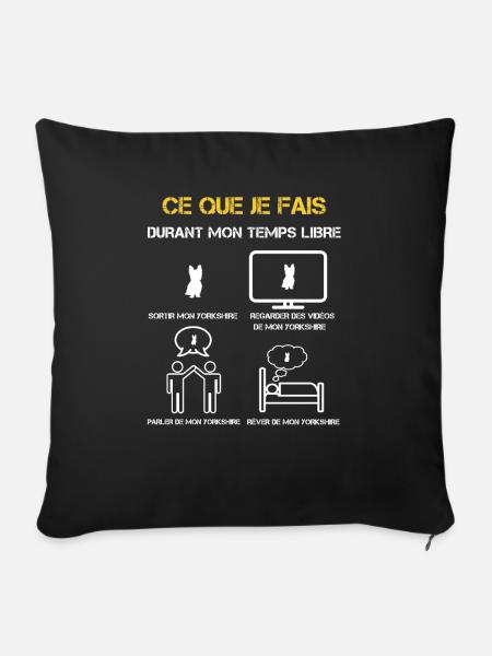 Yorkshire Freizeitgeschenke - Sofakissen mit Füllung 45 x 45 cm - Schwarz