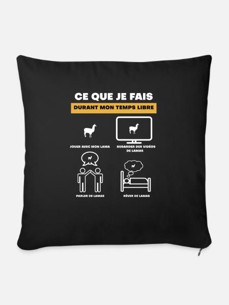 Schenken Sie Lama Freizeit - Sofakissen mit Füllung 45 x 45 cm - Schwarz