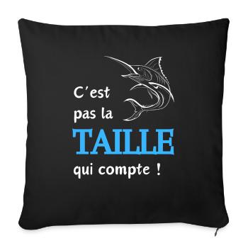 C'est pas la taille qui compte - Coussin et housse de 45 x 45 cm - noir - Devant