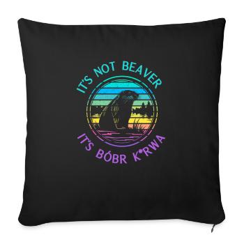 Castor ! - Coussin et housse de 45 x 45 cm - noir - Devant