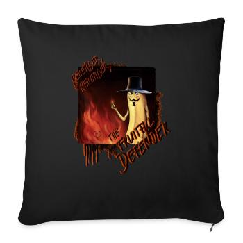 "The Fruitful Defender: Bayana Fawkes" - Sofakissen mit Füllung 45 x 45 cm - Schwarz - Vorne