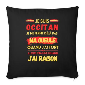 JE SUIS OCCITAN... - Coussin et housse de 45 x 45 cm - noir - Devant