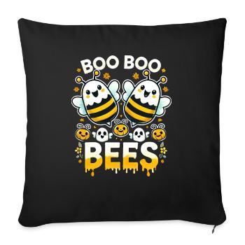 Abeille mignonne fantôme Halloween - Coussin et housse de 45 x 45 cm - noir - Devant