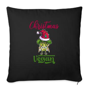 Noël Weihnachten Vegan - Coussin et housse de 45 x 45 cm - noir - Devant