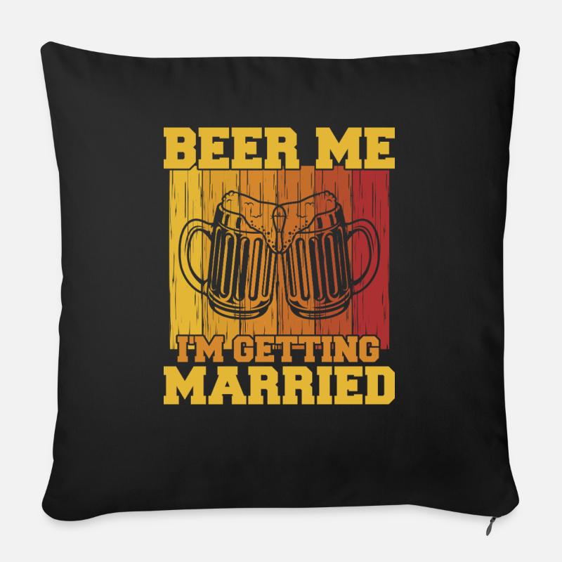 Produzione di birra per il matrimonio degli amanti della birra - Cuscino da divano 45 x 45 cm con riempimento - nero
