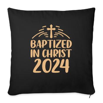 Time for my baptism First Communion - Sofa pillow with filling 45cm x 45cm - black - Front