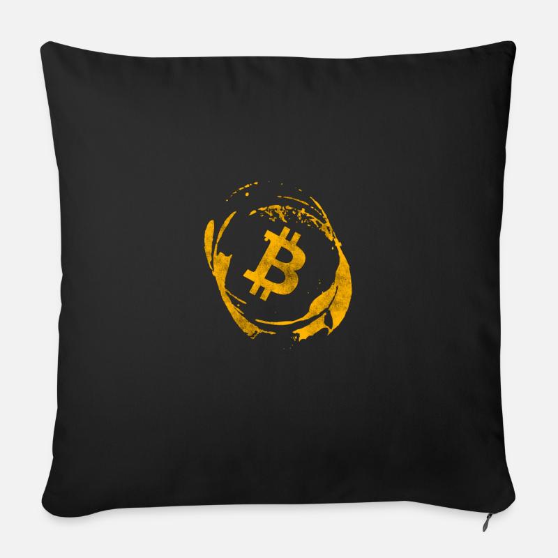 Bitcoin - Sofakissen mit Füllung 45 x 45 cm - Schwarz