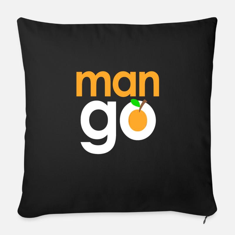 Man go Mango fruit - Mann geht zur Mango-Frucht - Sofakissen mit Füllung 45 x 45 cm - Schwarz