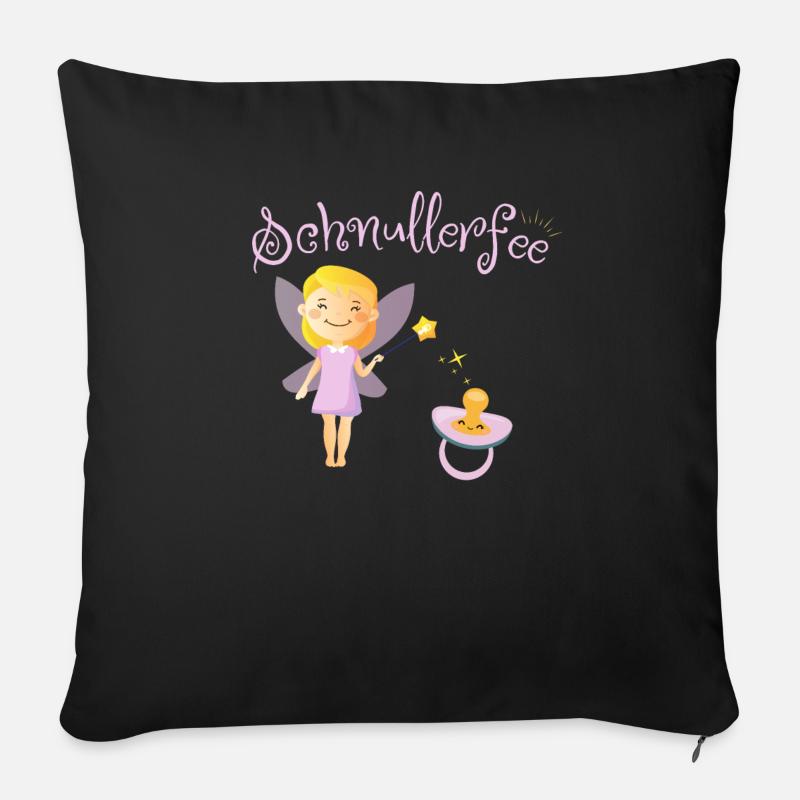 Kinder Schnullerfee Mädchen Jungen Baby Geschenk - Sofakissen mit Füllung 45 x 45 cm - Schwarz