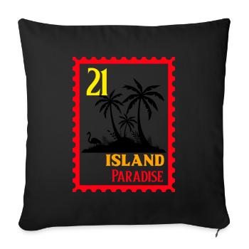 Island Paradise stamp design - Sofa pillow with filling 45cm x 45cm - black - Front
