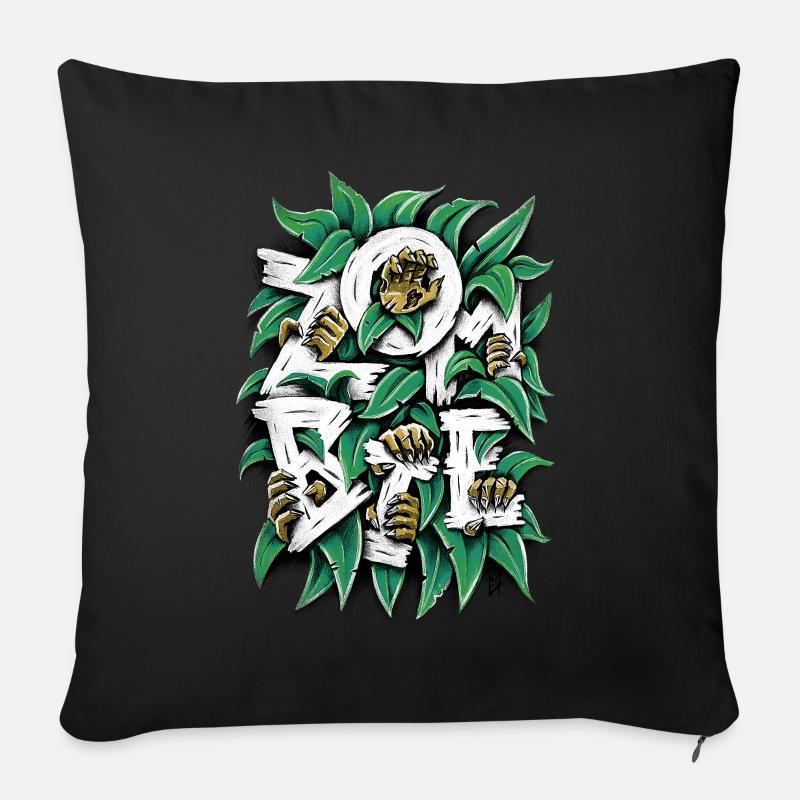 ZOMBIE - Coussin et housse de 45 x 45 cm - noir