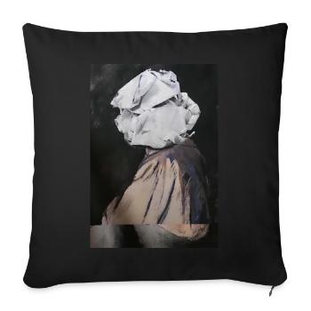 PAPER HEAD, 2020 by massimiliano sbrescia - Sofa pillow with filling 45cm x 45cm - black - Front