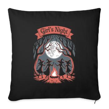 Witch dance under the full moon – Girl's Night - Sofa pillow with filling 45cm x 45cm - black - Front