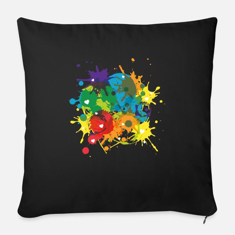 Liebe LGBT Pride Regenbogen Farben Geschenk Love - Sofakissen mit Füllung 45 x 45 cm - Schwarz