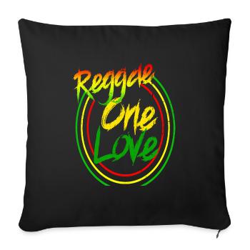 reggae on love rainbow, Jamaica, Marley - Sofa pillow with filling 45cm x 45cm - black - Front