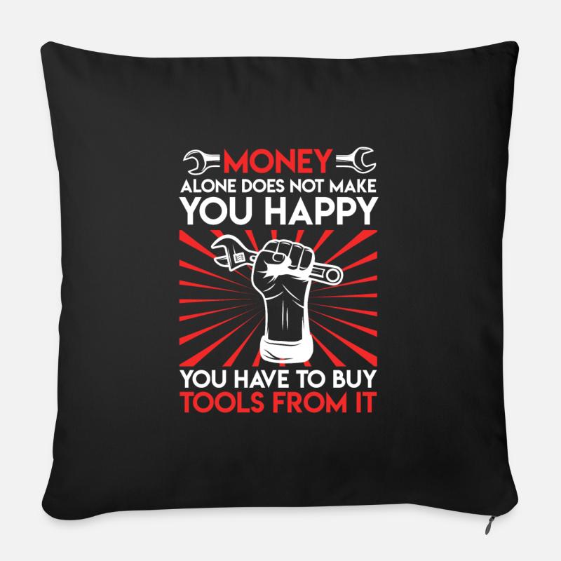 Werkzeug Spruch Werkstatt Schrauber Geschenk - Sofakissen mit Füllung 45 x 45 cm - Schwarz