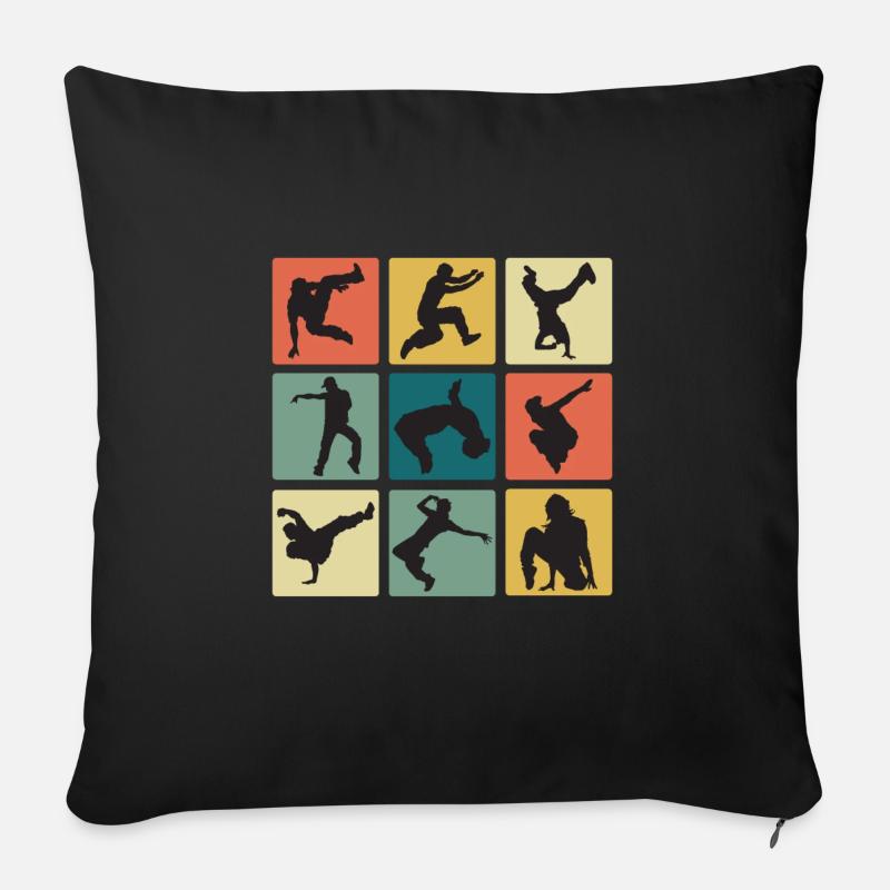 Vintage Breakdance Moves B-Boy Breakdancer - Sofakissen mit Füllung 45 x 45 cm - Schwarz