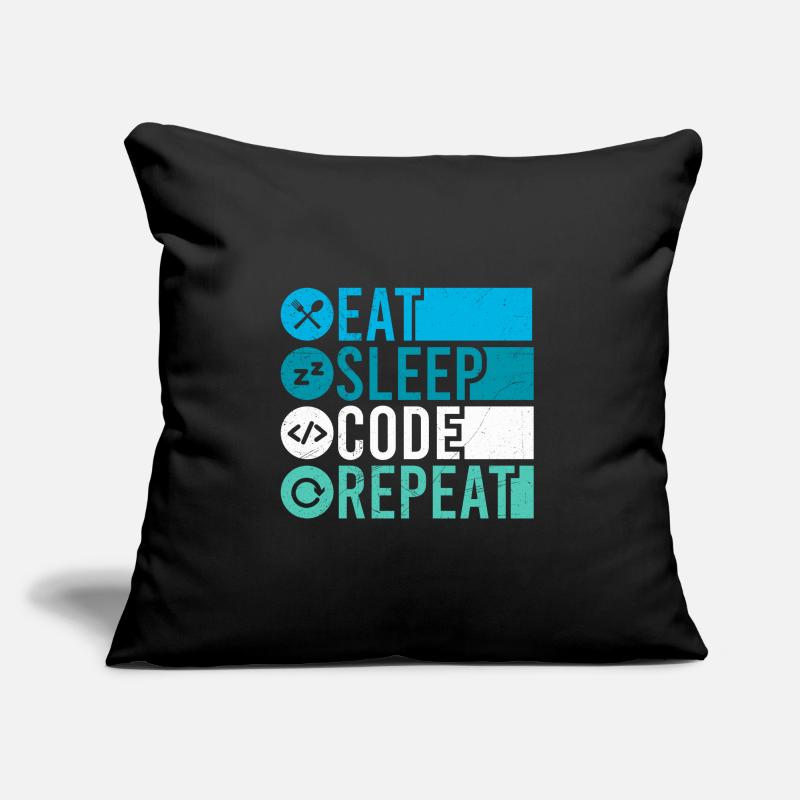 Eat Sleep Code Repeat Programmer Software Sofa pillow with filling 45cm x 45cm