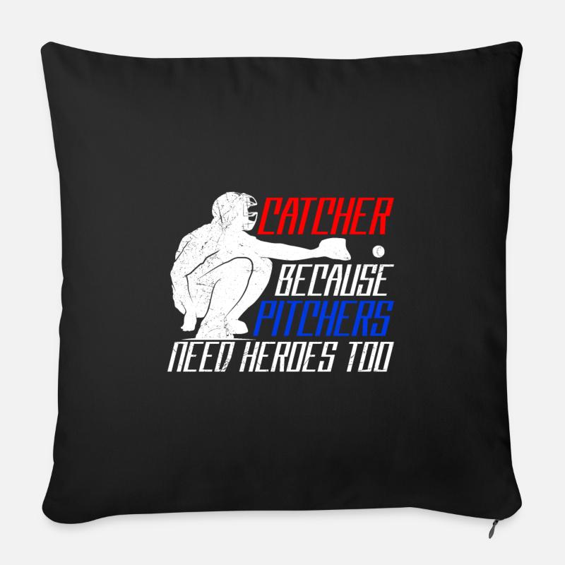Catcher Baseball Spruch Baseballer - Sofakissen mit Füllung 45 x 45 cm - Schwarz