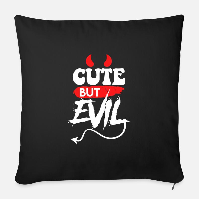 Satan Teufel Cute but Evil - Sofakissen mit Füllung 45 x 45 cm - Schwarz