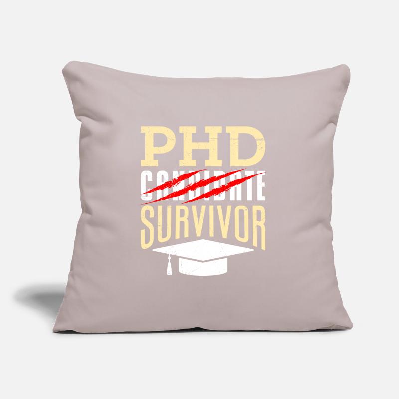 phd Survivor doctoral thesis passed doctorate Sofa pillow with filling 45cm x 45cm