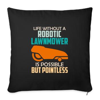 Robot de tonte de pelouse robotisé tondeuse - Coussin et housse de 45 x 45 cm - noir - Devant