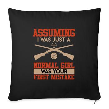 Tireur sportif féminin Shooting Shooter - Coussin et housse de 45 x 45 cm - noir - Devant