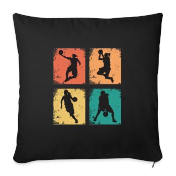 Vintage Women's Basketball - Sofa pillow with filling 45cm x 45cm - black - Front