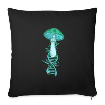 Mushrooms Collect DNA Mushroom Picker Mushroom - Sofa pillow with filling 45cm x 45cm - black - Front