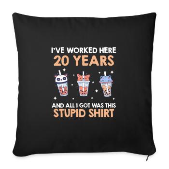 Service anniversary 20 years company anniversary - Sofa pillow with filling 45cm x 45cm - black - Front