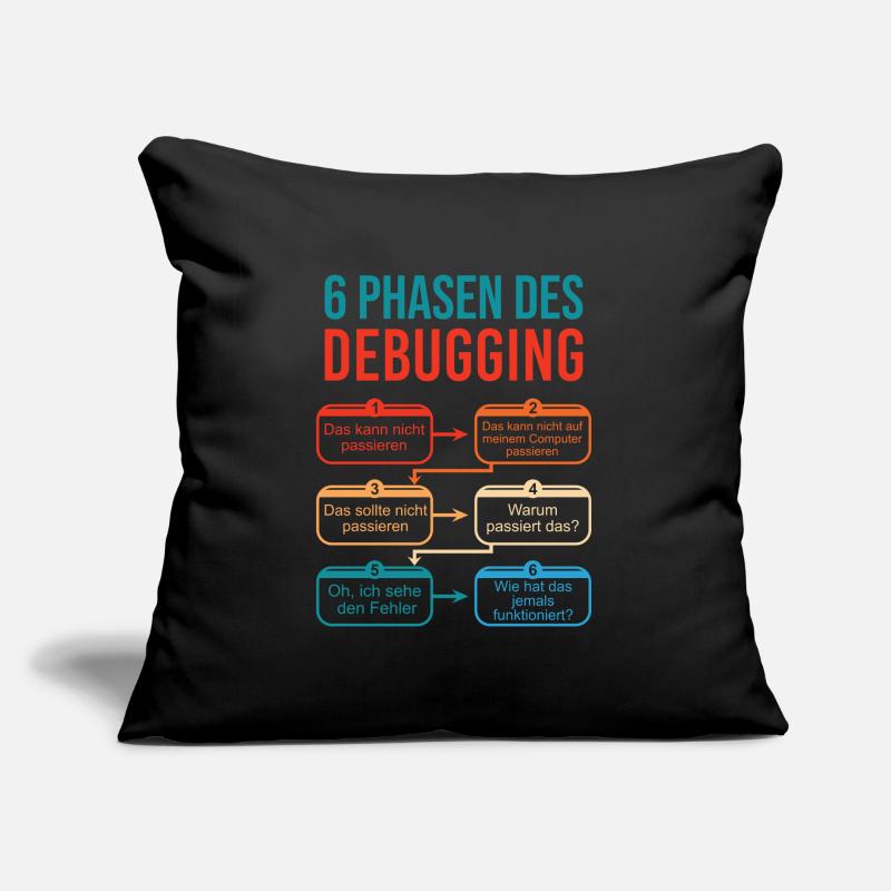 6 Stages of Debugging for Programmers Sofa pillow with filling 45cm x 45cm