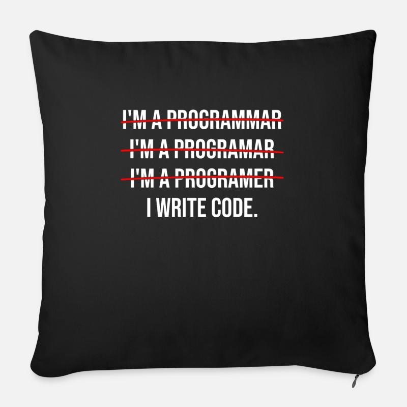 I am a programmer - Sofa pillow with filling 45cm x 45cm - black