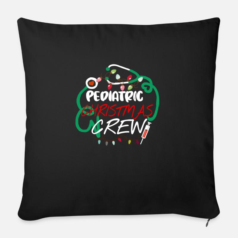 Kinderkrankenschwester Weihnachtscrew Kinderarzt - Sofakissen mit Füllung 45 x 45 cm - Schwarz