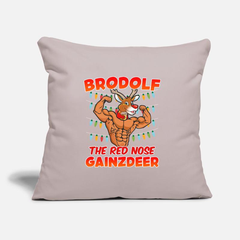 Brodolf the red Nose Gainzdeer Bodbuilder Sofa pillow with filling 45cm x 45cm
