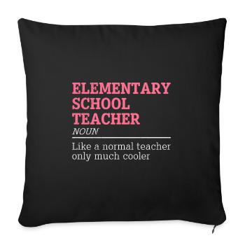 professeur d’école primaire cool professeur cool enseignant cool - Coussin et housse de 45 x 45 cm - noir - Devant