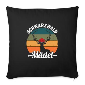 Schwarzwaldmädel Bollenhut Schwarzwald - Sofakissen mit Füllung 45 x 45 cm - Schwarz - Vorne