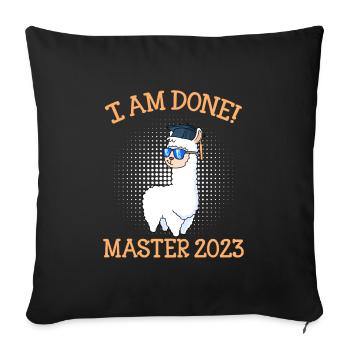 I finished Master 2023 - Sofa pillow with filling 45cm x 45cm - black - Front
