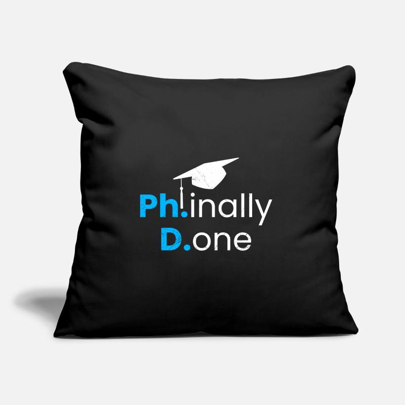 Phinished Done Enfin terminé Ph.D Ph.D Diplôme Coussin et housse de 45 x 45 cm