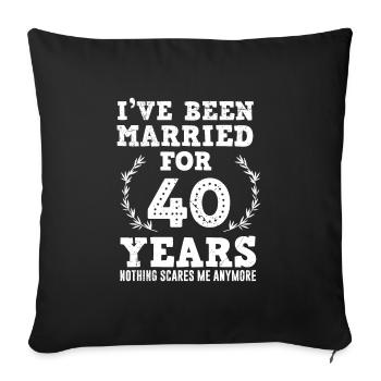 40 ans mariage Ruby marié - Coussin et housse de 45 x 45 cm - noir - Devant