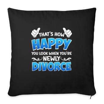 Divorce Party New Divorce Divorce - Sofa pillow with filling 45cm x 45cm - black - Front
