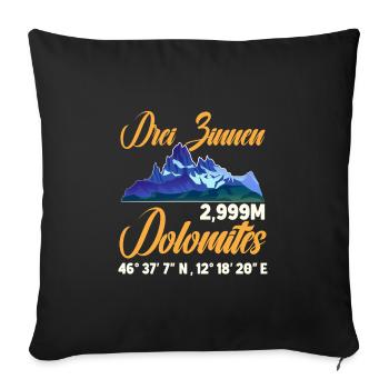 Three Peaks Dolomites climbers - Sofa pillow with filling 45cm x 45cm - black - Front