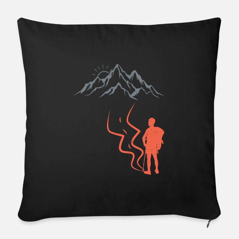 klettern Bergsteiger Wanderer Summit - Sofakissen mit Füllung 45 x 45 cm - Schwarz
