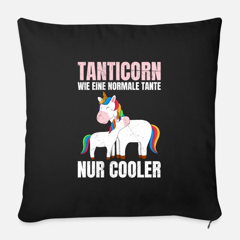 Einhorn cool Muttertag Tanten Einhörner - Sofakissen mit Füllung 45 x 45 cm - Schwarz