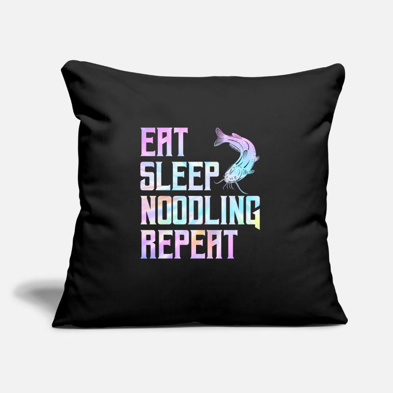 Flathead Fish Eat Sleep Noodling Repeat Catfish Sofa pillow with filling 45cm x 45cm