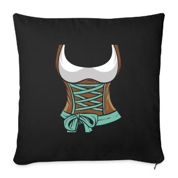 Dirndl Bayerisches Trachten Shirt Frauen Bayern - Coussin et housse de 45 x 45 cm - noir - Devant