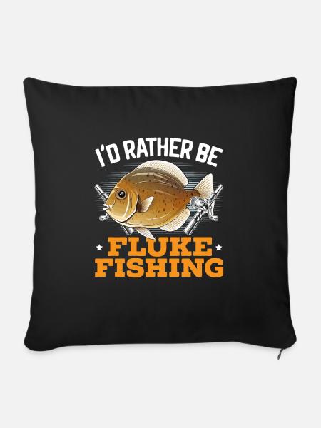 Flunder Fishing Fischfänger Sommerflunder - Sofakissen mit Füllung 45 x 45 cm - Schwarz