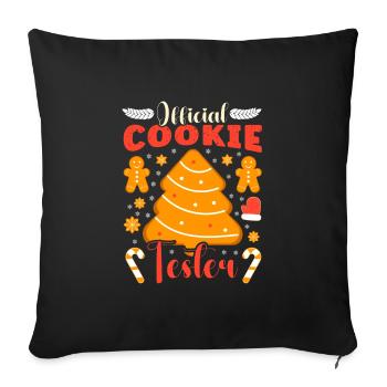 Cookie Official Cookie Tester Baking Lover - Sofa pillow with filling 45cm x 45cm - black - Front