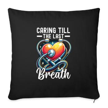 Infirmière en soins palliatifs, formée - Coussin et housse de 45 x 45 cm - noir - Devant